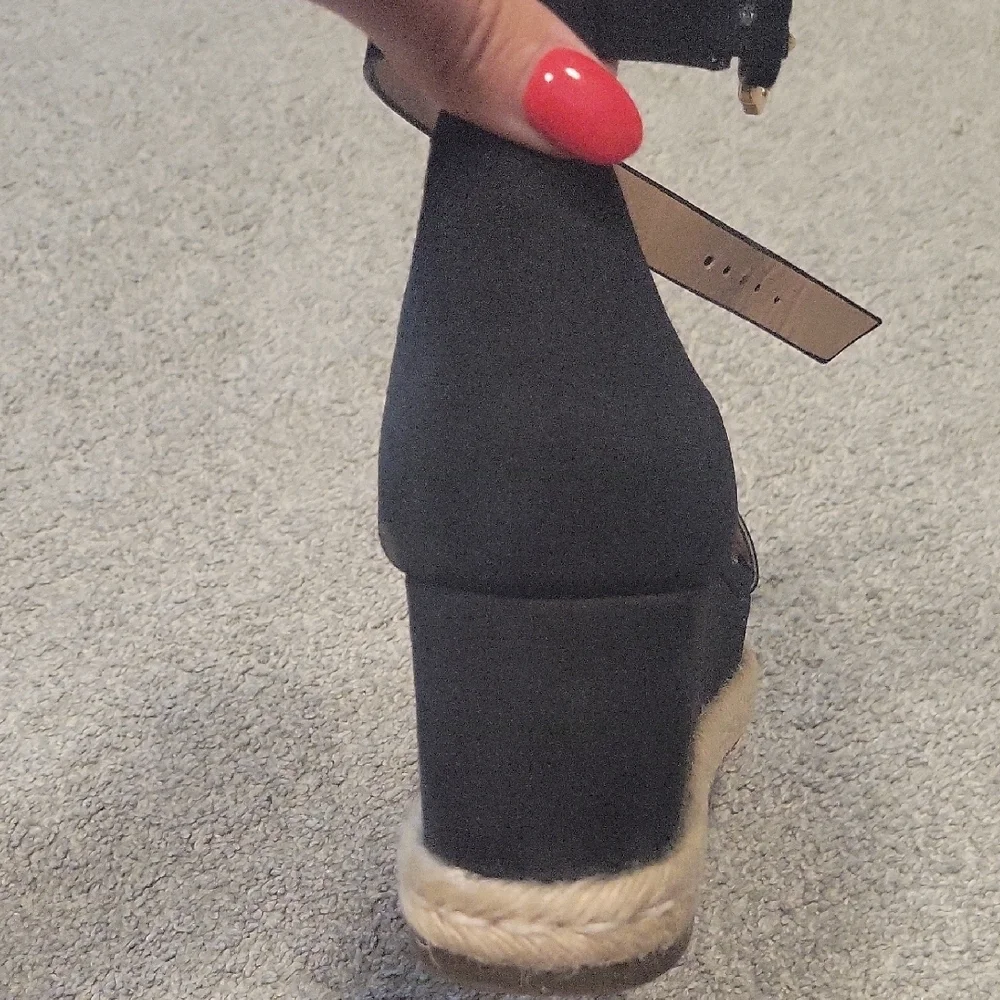 BCBGeneration Black Espadrille Wedges